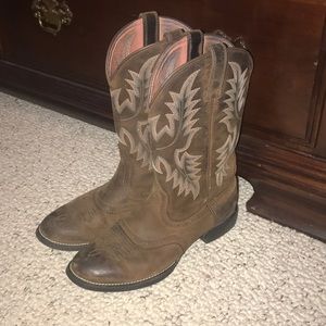 Real leather cowboy boots
